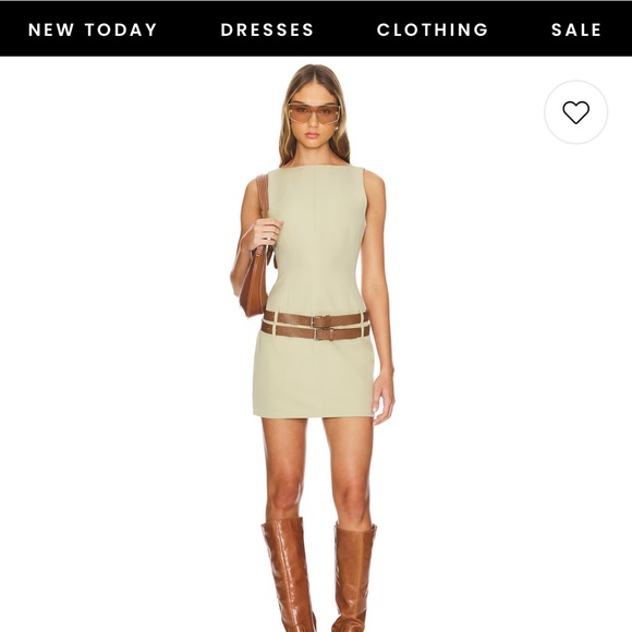 ETHEREAL BUCKLE MINI DRESS IN BEIGE - Picture 1 of 2